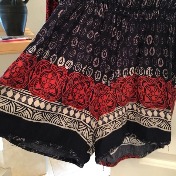 ANTHROPOLOGY LILKA ROMPER NAVY & RED - Picture 4 of 12